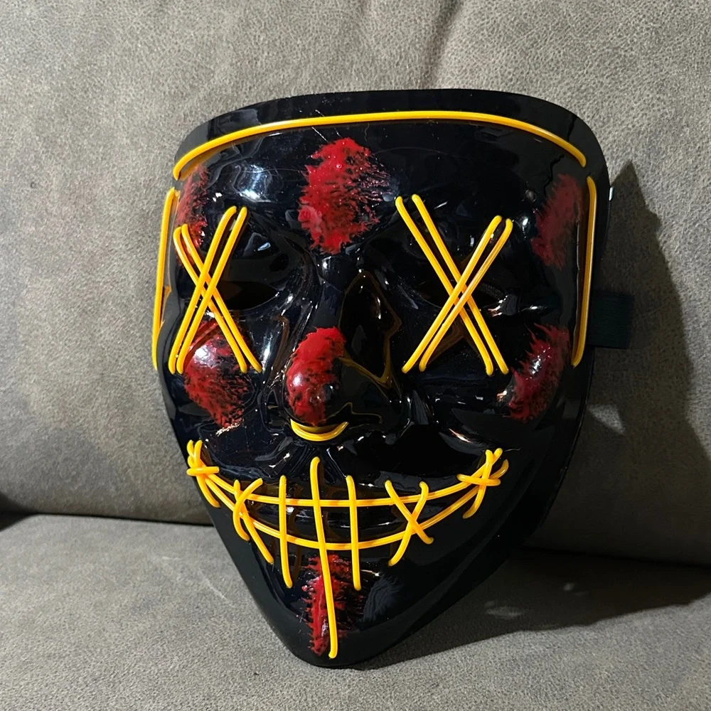 Black and Red LED Halloween Mask